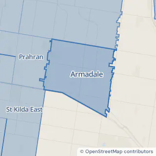 Map showing Armadale within the Laundry Plus service area
