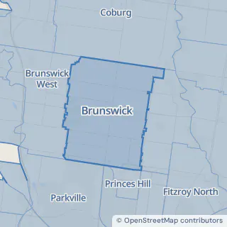 Map showing Brunswick within the Laundry Plus service area