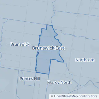 Map showing Brunswick East within the Laundry Plus service area