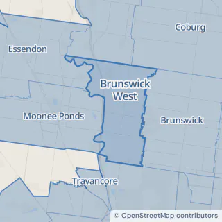 Map showing Brunswick West within the Laundry Plus service area