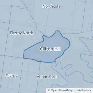 Map showing Clifton Hill within the Laundry Plus service area