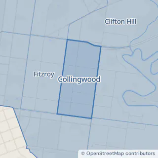 Map showing Collingwood within the Laundry Plus service area
