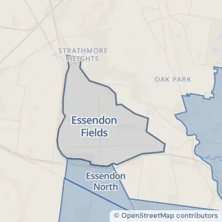 Map showing Essendon Fields within the Laundry Plus service area