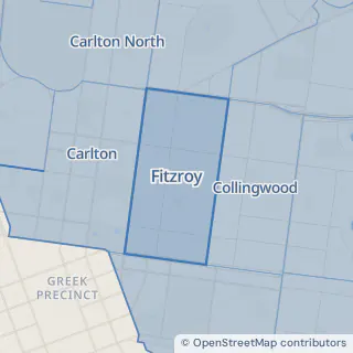 Map showing Fitzroy within the Laundry Plus service area