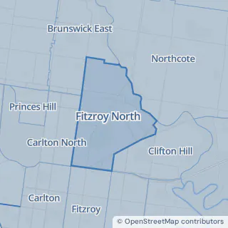 Map showing Fitzroy North within the Laundry Plus service area