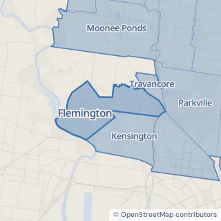 Map showing Flemington within the Laundry Plus service area