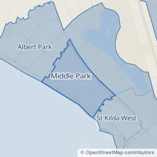Map showing Middle Park within the Laundry Plus service area