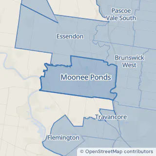 Map showing Moonee Ponds within the Laundry Plus service area