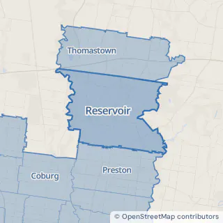 Map showing Reservoir within the Laundry Plus service area