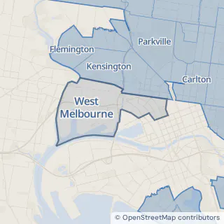 Map showing West Melbourne within the Laundry Plus service area